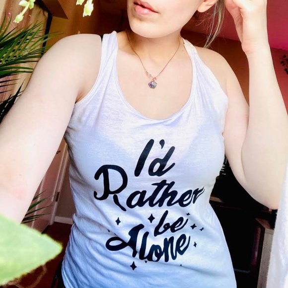 "I'd Rather Be Alone" Tank Top {Black Matter} - Picture 2 of 3
